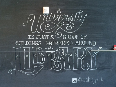 Chalk Mural chalk chalk lettering handlettering handmade type lettering library typography university