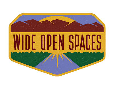 Wide Open Spaces Badge Dirty badge branding fishing hunting logo outdoor outfitter