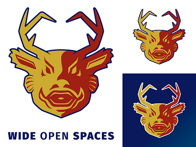 Bass/Whitetail Mascot V2 character deer face fish icon logo mascot