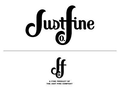 JUST FINE CO. branding ligature lettering logo script swash texture type typography vector