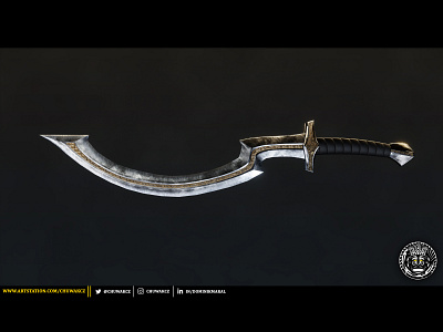 Egyptian Khopesh - Steel Version 3d 3d art 3d modeling 3dmodel 3drender blender cg art cgi egypt egyptian game art graphic design metal metallic pbr prop design render substance painter sword weapon