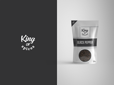 King of Spices black branding dark design formal logo minimal packaging pepper product product design simple spice