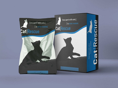 Cat Rescue art blue box branding cats challenge color package package mockup packagedesign packaging silhouette vector visual identity