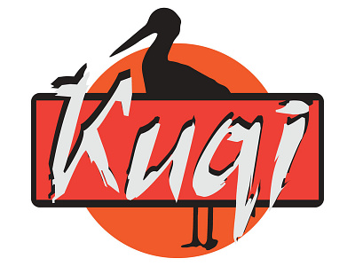 Kuqi Logo art branding challenge clothing brand clothing label fakeclients label logo orange red stork