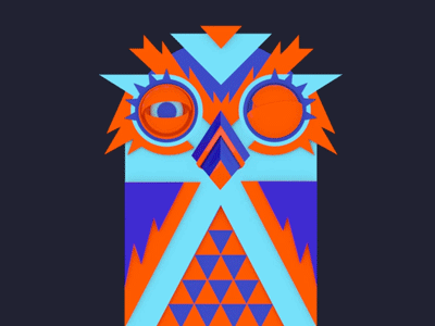 Owl eyes geometric gif owl