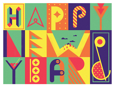 Happy NY! christmas letter new year typography