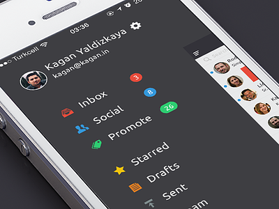 #Mail app flat inbox iphone mail mailbox minimal navigation promote simple social swipe