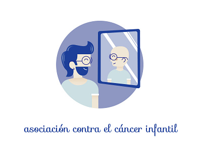 Asociación contra el cáncer infantil design flat illustration vector