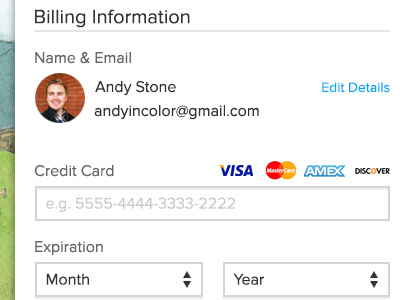 Updated Order Page billing credit card order search