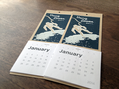 Hang Loose Calendars 2 color astronaut screen print space
