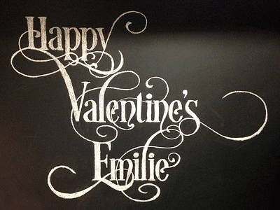 Chalk Art — Happy Valentine's Emilie chalk desire script drawing ephemera illustration lettering valentines day