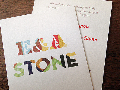 E&A Stone Wedding Invitations eames invites neutraface texture