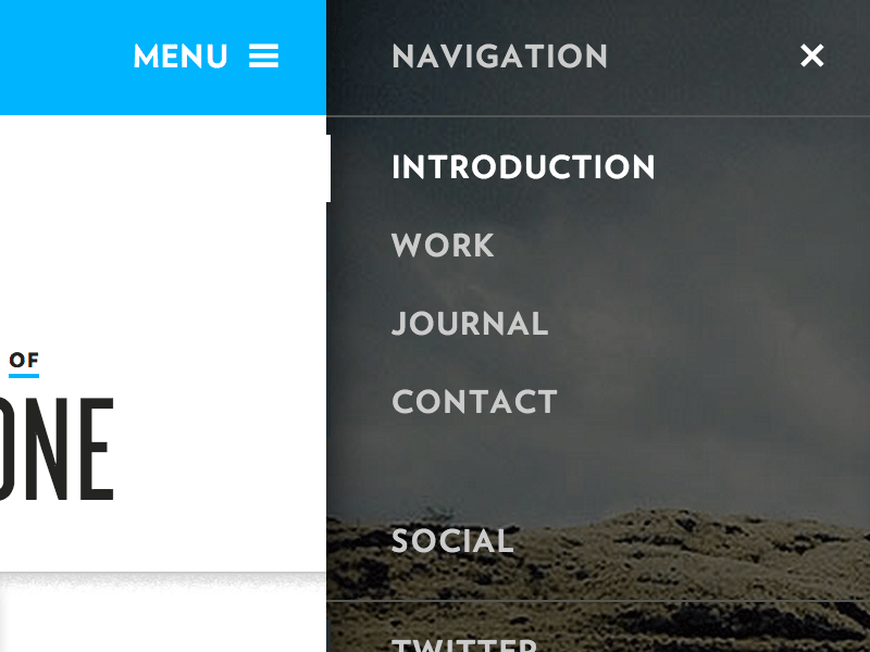 Andy Stone Sidebar Menu Design sidebar hamburger tablet mobile navigation