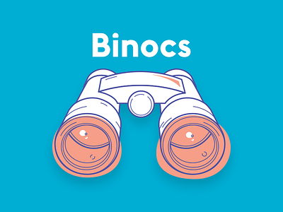 Binocs Logo binoculars branding bright identity illustration search