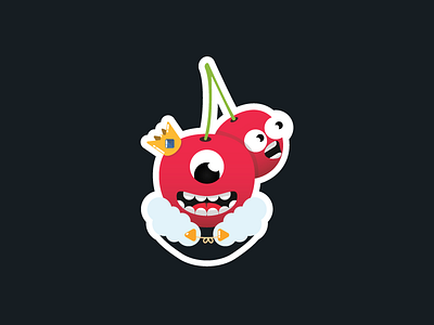 👑 🍒 adobe illustrator cartoon character cherry game illustration king sticker vector