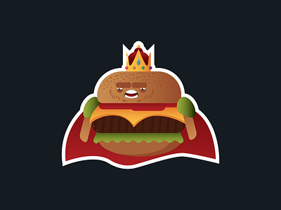 👑🍔 adobe illustrator burger burger king cartoon character game illustration king sticker vector
