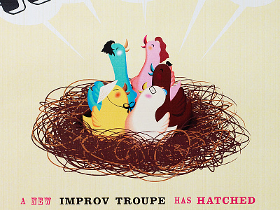 Out of Line - Poster No. 1 birds illustration illustrator improv
