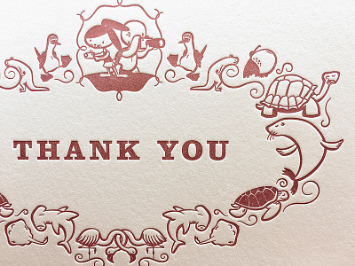 Letterpress "Thank You" Card