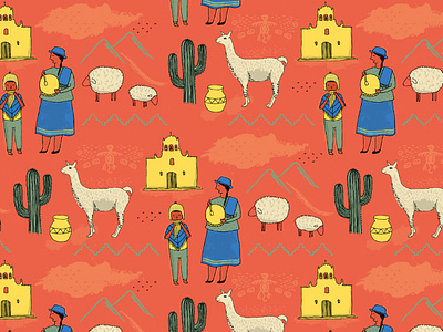 Norte Argentino Pattern coya design illustration puebla