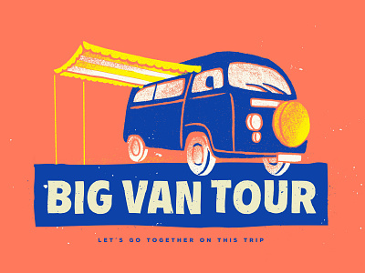 Big Van Tour #1 design illustration logo puebla trip van