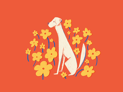 Spring Dog design dog flowers illustration puebla spring