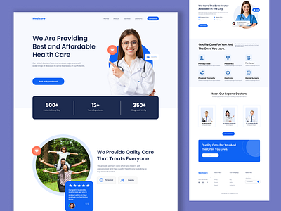 Medical and health service provider website UI design. best shot best website design color doctor dribbble health website design hello dribble medical website design ui design uiux user experience user interface design website design