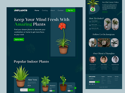 Indoor Plants shop website UI design adobe xd branding business figma illustration indoor landing page plants print product design typography ui uiux web design website design