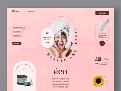 Beauty website landing page hero section Ui design beauty products website branding graphic design illustration landing page motion graphics product design typography ui uiux website design webui