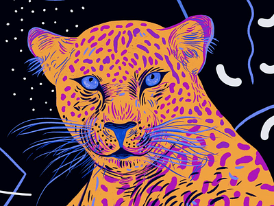 Jaguar Illustration animal art design draw handmade illustration ilustracja jaguar jungle poster