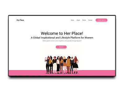 Her Place Landing design illustration landing design landing page landing page concept ui ui deisgn ui designer website