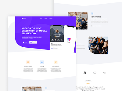 Wiconn - Instant messaging app website landing page adobe xd app clean design simple ui ui ux ui design uidesign uiux user experience user interface user interface design ux ux ui ux design uxdesign uxui web website