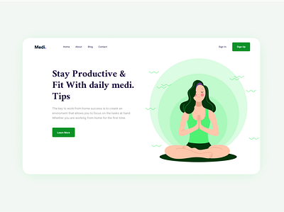 Fitness and well being app clean design green illustration minimal ui uiux ux web website