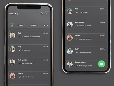 Neomorphic Soft ui Whatsapp redesign