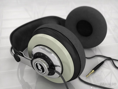 Headphone 3d green headphone realistic rendering