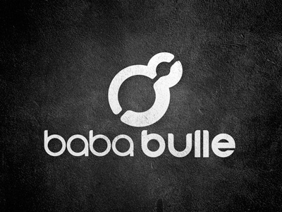 Baba bulle black bubble logo white