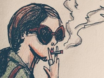 Smoking Doodle character fashion girl illustration notebook sketch sketchbook smoking