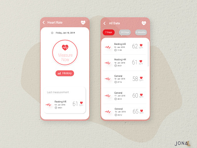 Mobile App | Track your health - Heart rate design health app heart rate illustration mobile app mobile app design mobile ui ui ux