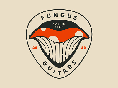 Fungus Guitars Logo 2020 austin fungus guitar guitar pick logo mushroom texas