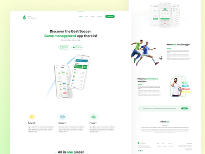 Soccer Game Manager Website branding design flutter graphic design illustration logo mobile app soccer typography ui ux vector web website