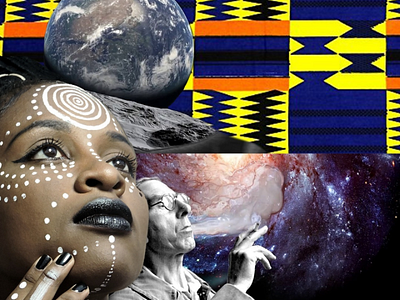 Colliding Worlds africa collage concept creativity illustration