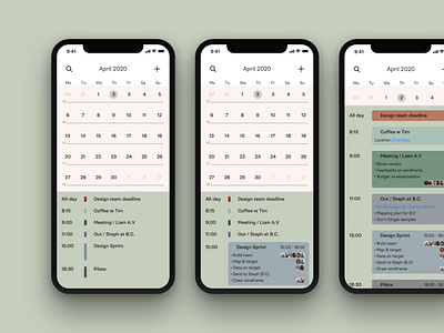 Calendar - Calendar mobile app - Personal work