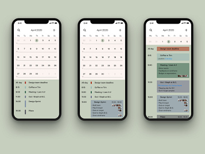 Calendar - Calendar mobile app - Personal work app calendar calendar app calendar design design digital phone sketch ui ux