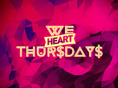 We Heart Thursdays branding club geometric geometry heart logo logos poly polygons triangles