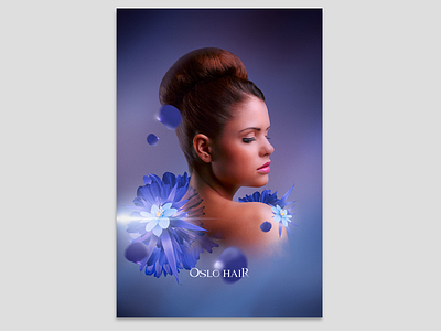 Artwork for Oslo Hair abstract blue flowers girl model photo photoshop portrait