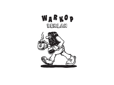 Recent work Logo for coffe shop "warkop berlan" art artwork coffee shop illustration art illustrations illustrator logo logo design