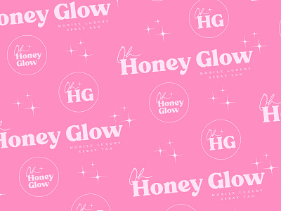 Oh Honey Glow Brand Pattern brand brand pattern branding branding suite indianapolis indy logo logodesign ohio pattern salon social media spray tan spray tan brand sticker tan tan logo tanning tanning logo tanning salon