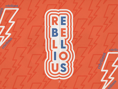 Rebellious Typography Social Media Graphic america indianapolis indy indy 500 lightening lightening bolt paper texture rebel rebellious red white blue texture type typography
