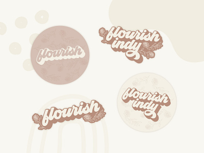 Sticker Concepts for Flourish Gathering event event promo material floral design floral sticker flourish flourish gathering flourish indy flower sticker flowers illustration indiana indianapolis indy indy sticker line art promo promo material sticker sticker design typography