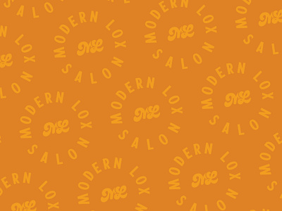 Modern Lox Salon Secondary Logo brand branding bright logo hair hair logo hair salon indiana indianapolis indy logo logo pattern modern logo orange orange brand retro font retro logo salon branding salon logo secondary logo typography