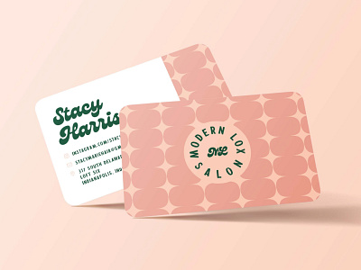 Modern Lox Salon Business Card Design branding business card business card design hair logo hair salon indiana indianapolis indy logo modern brand modern logo pattern design retro retro brand retro logo retro pattern rounded business card salon salon branding salon lol